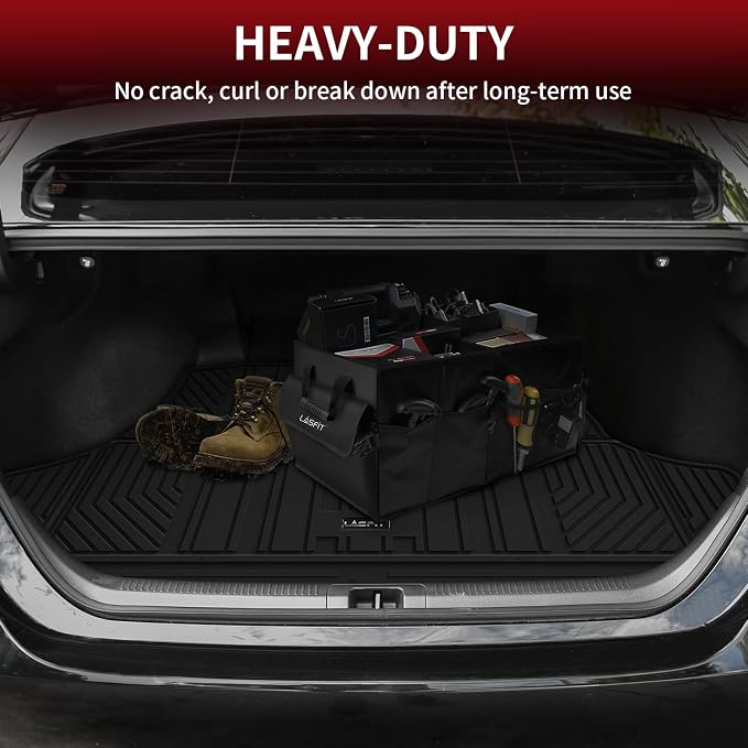 LASFIT Trunk Mat for Toyota Camry 2018-2026 & for Toyota Avalon 2019-2022, All Weather TPE Custom Fit Easy Clean Trunk Liner for Camry 2018-2025 Hybrid/L/LE/SE/TRD/XLE/XSE, Black