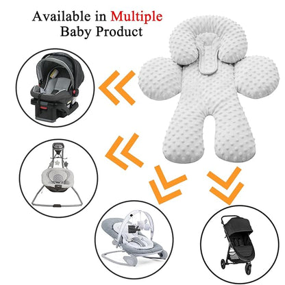 Pro Goleem Infant Car Seat Head Neck Body Support, Ultra-Soft Minky and Microfiber Newborn Car Seat Strap Pads, Perfect for CarSeat, Stroller, 2-in-1 Reversible, for Boys and Girls, Gray