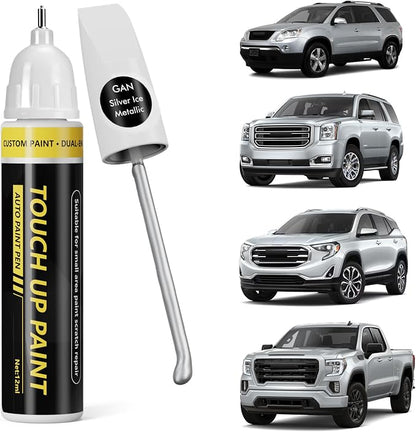 (Silver Ice Metallic (GAN) Car Touch Up Paint for GMC, Car Paint Scratch Repair Kit, Quick & Easy Solution, 2 in 1 Scratch Remover Pen with Color-Matched