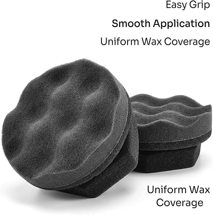 2 Pack Large Tire Shine Sponge, Foam Sponge Applicator, Tire Scrubber Brush, Car Cleaning Supplies, Wheel Detailing Tool for Auto Waxing Polishing,Automotive Wax Sponge Applicator