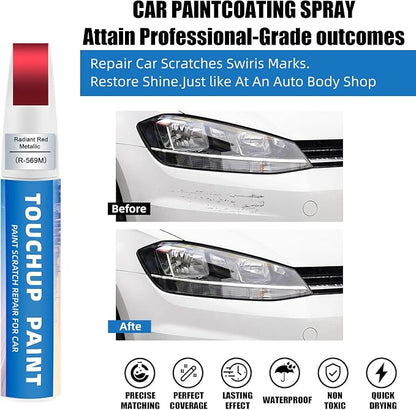 Radiant Red Metallic(R-569M) Touch Up Paint for Honda 2-in-1 Car Scratch Repair Pen for Rock Chips, Door Scratches & Paint Nicks Exact Color Match Quick Dry DIY Fix for Civic Accord CR-V