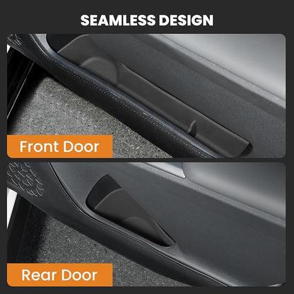 Autorder Door Side Storage Box for 2026 Toyota RAV4 Accessories - 4PCS Waterproof TPE Front & Rear Door Side Pocket Organizer Tray - Black