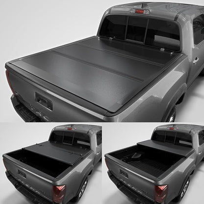 Tutel Low Profile Hard Shell Folding Truck Bed Tonneau Cover|Fits 2016-2023 Toyota Tacoma 6'2" Bed (73.7") - TTLTMLPT022