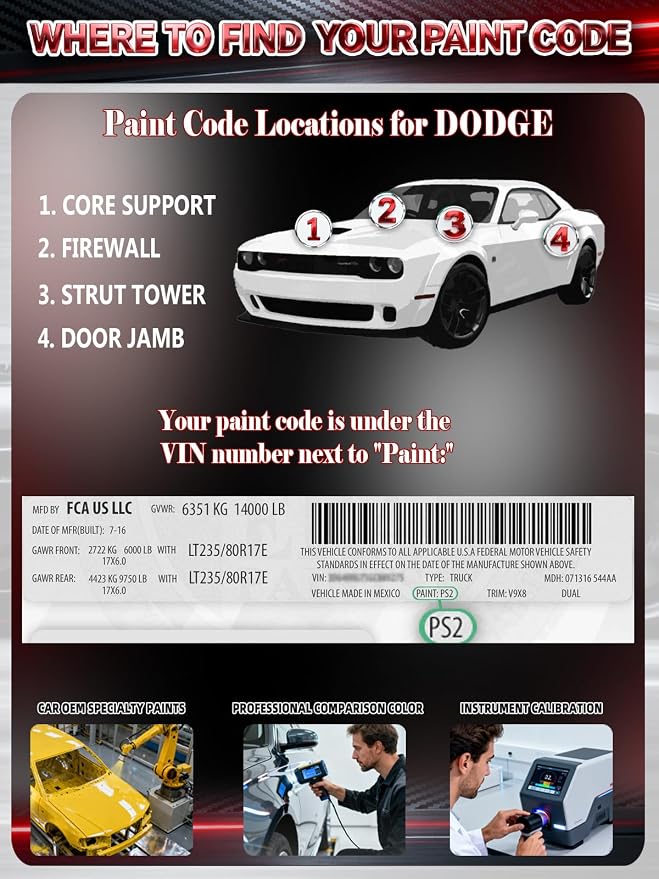 After Dark(PPS/LPS) Car Touch Up Paint for Dodge, Color Accurate Two-In-One Car Paint Scratch Repair Pen, Professional Scratch Remover for Vehicles Chips and Nicks Scuff