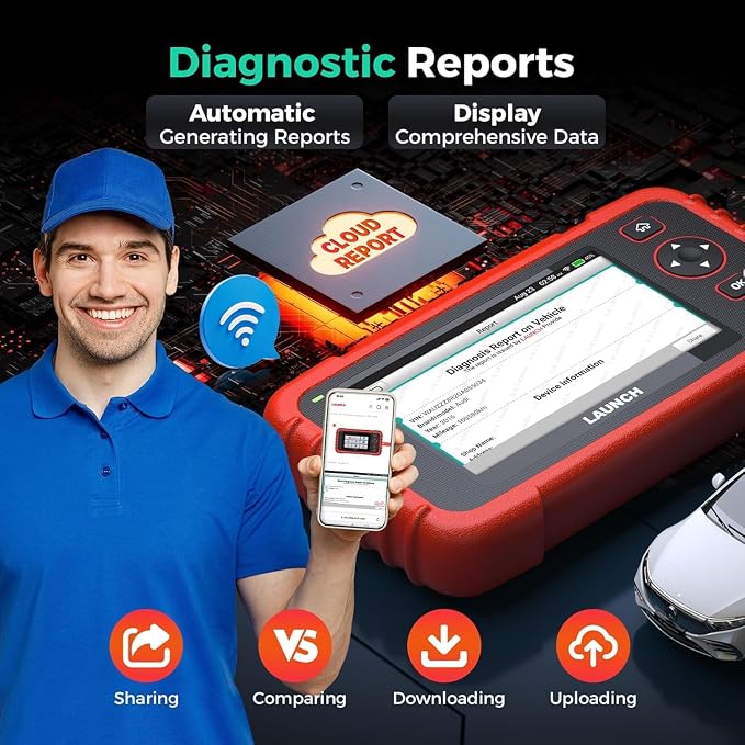 LAUNCH OBD2 Scanner 2026 US Ver. CRP123X V2.0 Elite, 7 Reset Scan Tool, FCA SGW, Engine ABS SRS Transmission Code Reader, Cloud Report, Lifetime Free Wi-Fi Update Diagnostic Tool, Battery Test,AutoVIN