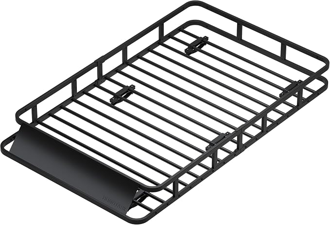 64" x 39" x 6" Cargo Roof Rack, Universal Rust-Proof Roof Basket for SUV, Heavy Duty Steel Rooftop Cargo Carrier, Car Top Luggage Holder 150LBS Capasity, Easy Assembly, Black