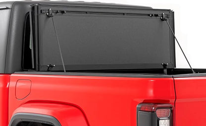 Rough Country Hard Tri-Fold Truck Bed Cover, Flip Up Truck Tonneau Covers for Jeep Gladiator JT (2020-2024) - 5ft Jeep Gladiator Bed Cover, Tonneau Cover - 49620500