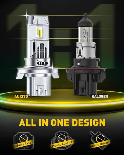 AUXITO H13 Bulbs, 40000LM 9008 LED Super Bright, 900% Light Bulbs, Plug N Play, Long Lifespan, 2PCS