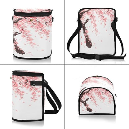 senya Car Trash Can Car Garbage Can Car Waste Basket, Leak-Proof Car Trash Bin,Japanese Cherry Tree Blossom Car Trash Hanging Car Accessories Interior Car Organizer Bag