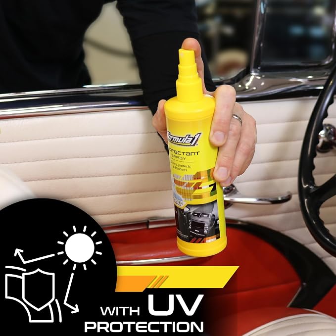Formula 1 Interior Detailing Protectant Spray, Car Interior Cleaner with Lasting Cherry Fragrance and UV Protection, Safe for Vinyl, Rubber, Plastic, & Dashboard - 10oz.