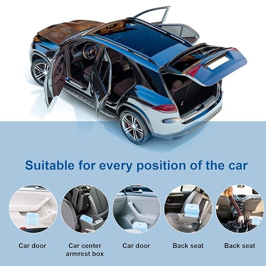 Car Trash Can, Mini Car Bin with Lid 2 Trash Bag Blue, Cute Car Accessories for Storage and Organization，Small Trash Can for car，Bedroom and Office