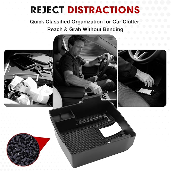 Autorder Center Console Organizer for 2019-2026 Toyota Corolla/ 2022-2026 Corolla Cross Accessories Car Armrest Storage Box Middle Console Tray Container with Non-Slip Silicone Mats