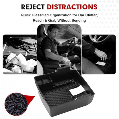 Autorder Center Console Organizer for 2019-2026 Toyota Corolla/ 2022-2026 Corolla Cross Accessories Car Armrest Storage Box Middle Console Tray Container with Non-Slip Silicone Mats