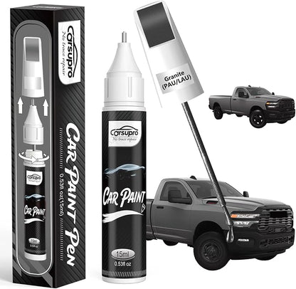 Granite(PAU/LAU) for Dodge Touch Up Paint Pen, 2 in 1 Car Scratch Remover with Pen Tip and Brush, Precise Color Match for Car Paint Scratch Repair, Quickly and Easily Fix Chips and Nicks