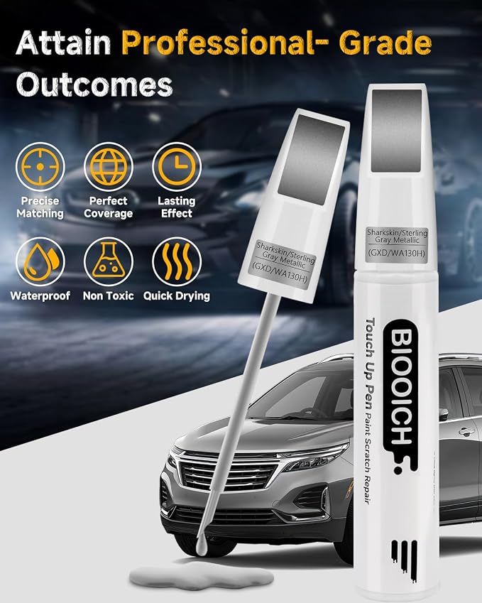 Touch Up Paint Pen Exact Color Match Car Chip and Scratch Repair (for Chevrolet, Sharkskin(GXD/WA130H))