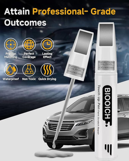 Touch Up Paint Pen Exact Color Match Car Chip and Scratch Repair (for Chevrolet, Sharkskin(GXD/WA130H))