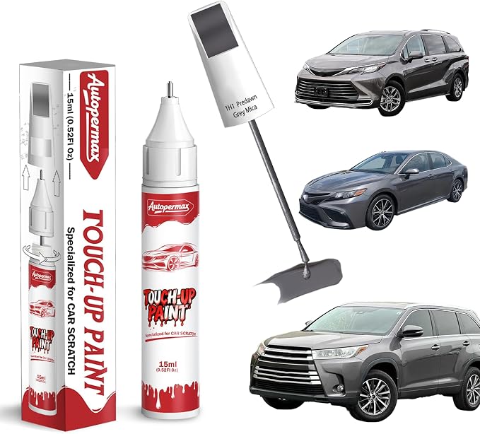 1H1 Predawn Grey Mica Car Touch Up Paint for Toyota, Color Accurate Two-In-One Car Paint Scratch Repair Pen, Professional Scratch Remover for Vehicles Chips and Nicks Scuff