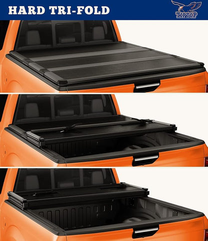 TIPTOP Tri-Fold Hard Tonneau Cover Truck Bed FRP On Top for 2022 2023 2024 2025 2026 Ford Maverick 4.5ft Bed (54.4") | TPM3 |