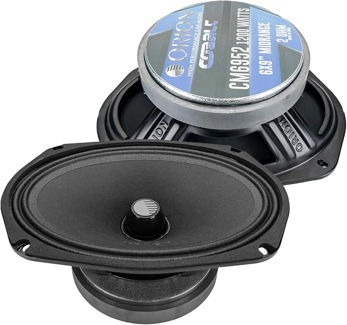 ORION Cobalt CM6952 High Efficiency 6x9 Mid-Range Bullet Loudspeakers, 1200W Max Power, 300W RMS, 2 Ohm, 1.5" Voice Coil - Pro Car Audio Stereo, Midrange Speakers (Pair)