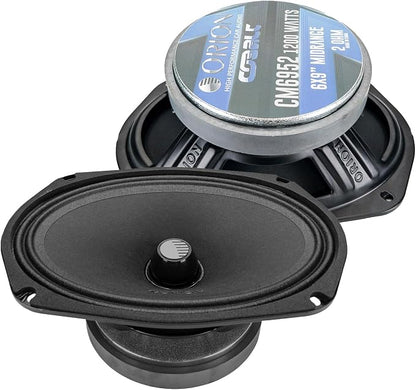 ORION Cobalt CM6952 High Efficiency 6x9 Mid-Range Bullet Loudspeakers, 1200W Max Power, 300W RMS, 2 Ohm, 1.5" Voice Coil - Pro Car Audio Stereo, Midrange Speakers (Pair)