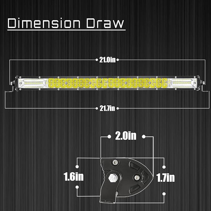 20 Inch Slim LED Light Bars for Truck ATV UTV RV, 12V 24V Tractor LED Work Lights Lawn Mower Golf Cart Off Road Driving Auxiliary Fog Lights 120W 10000lm 2 Pack