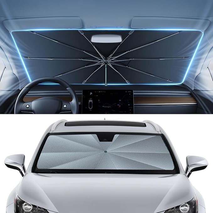 Autorder Windshield Sun Shade Umbrella for 2015-2021 Lexus NX NX300h/NX300/NX200t Accessories,Upgraded Ice Crystal Material,Easy Setup Umbrella Sunshade for Car Windshield,100% Sun Blocking