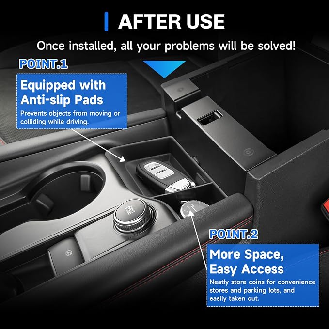 SXCY for 2025 2026 Ford Explorer Center Console Organizer Tray for 2025 2026 Ford Explorer Accessories Front Center Console Tray 2025 2026 Explorer Armrest Front Console Organizer Tray