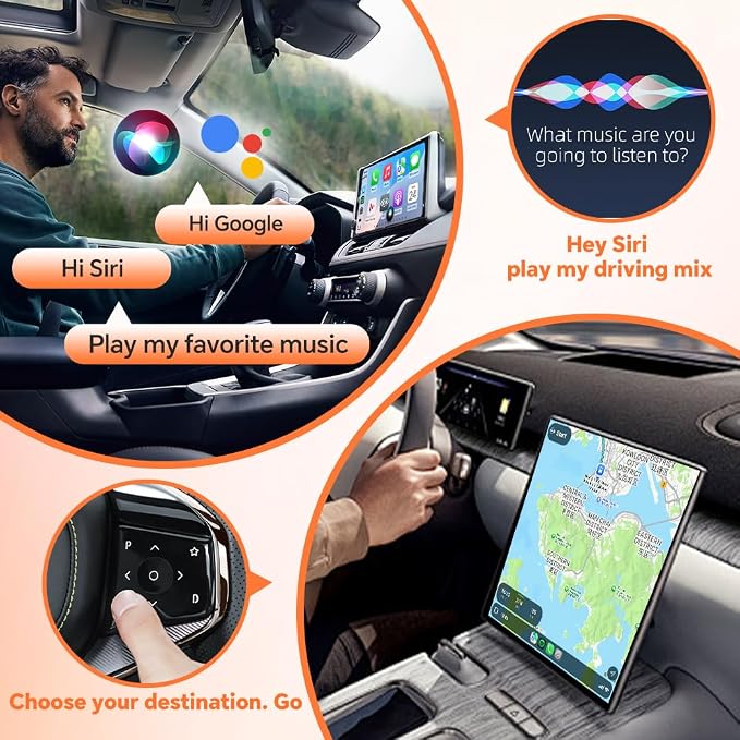 CarlinKit MINI Ultra 2026 Orange - Wireless CarPlay Adapter | Wired to Wireless | Plug & Play | for with iPhone (iOS 10+) & Androi.d (Andro.id 11+) | for Cars OEM CarPlay & Android Auto (2016+)