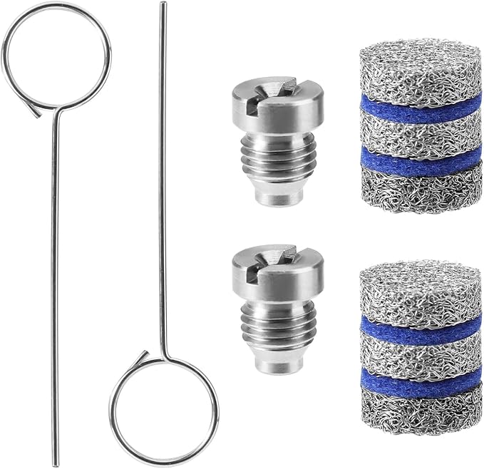 2 Sets 1.1mm Foam Cannon Orifice Filter Kits, Stainless Steel Premium 0.04in Cannon Orifice Nozzles Torch Tip and Maker Meshes Kit Practical Accessories for Raincovo Viking Snow Foam Lance (5 Layer)