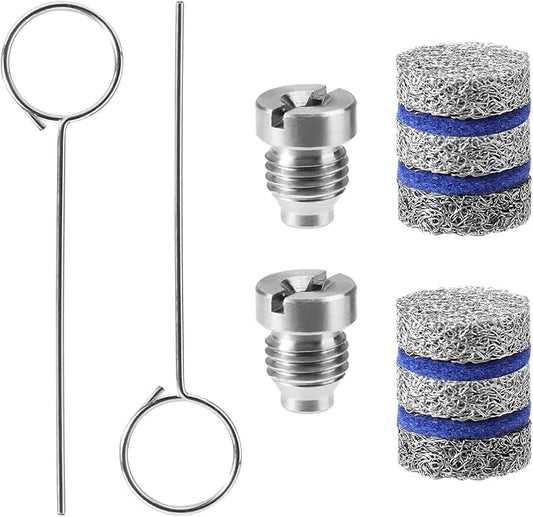 2 Sets 1.1mm Foam Cannon Orifice Filter Kits, Stainless Steel Premium 0.04in Cannon Orifice Nozzles Torch Tip and Maker Meshes Kit Practical Accessories for Raincovo Viking Snow Foam Lance (5 Layer)