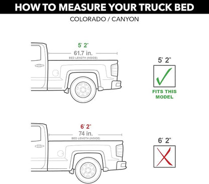 RealTruck BAK BAKFlip F1 Hard Folding Truck Bed Tonneau Cover | 772146 | Fits 2023 - 2026 Chevy/GMC Colorado/Canyon 5' 2" Bed (62")