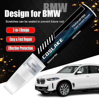 Car Touch Up Paint(Carbon Black Metallic(416)) for BMW, Car Paint Scratch Repair Kit, Quick & Easy Solution to Repair, 2 in 1 Scratch Remover Pen with Color-Matched