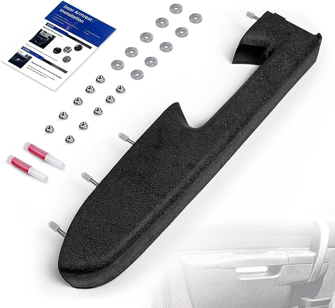 22818465 Front Left Driver Side Armrest Repair Kit Fit for Chevy Silverado 1500 2500HD 3500HD 2010-2014 For GMC Sierra 1500 2500 HD 3500 HD 2010-2014 Door Panel with Release Handle Below Armrest Black