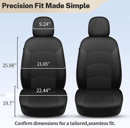 HChengkikz Car Seat Covers Front Seat, Waterproof Neoprene Seat Covers, Airbag Compatible, Universal Fit Most Sedans, SUVs, Trucks (Black)