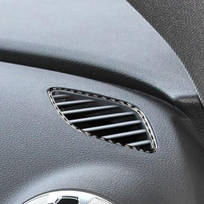 Real Premium Carbon Fiber Sticker Compatible with Audi A3 S3 RS3 8V 2013 2014 2015 2016 2017 2018 2019 Car Dashboard Sides defogging air Vent Decor Auto Interior Accessories Trim Black