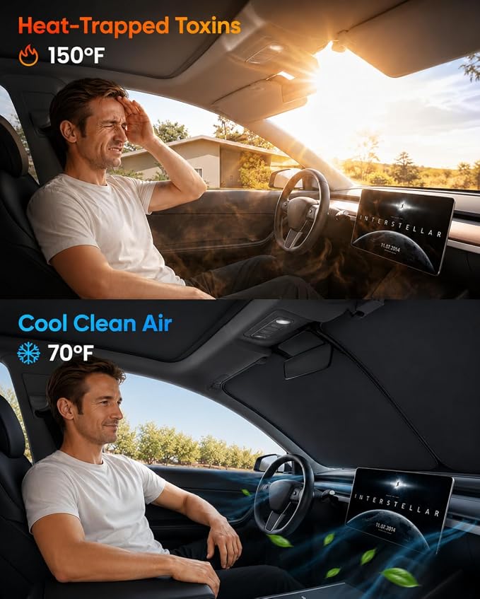 REEVAA Upgraded for Honda Civic 2022-2025 Windshield Sunshade [Tailored Fit, 99% Sun Protection] Foldable Sun Shade Car Accessories with Storage Bag