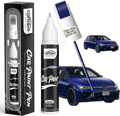 Lapiz Blue Metallic(LD5K/L9) for Volkswagen Touch Up Paint Pen, 2 in 1 Car Scratch Remover with Pen Tip and Brush, Precise Color Match for Car Paint Scratch Repair, Quickly and Easily Fix Chips and Nicks