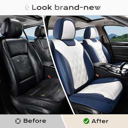 Coverado Car Seat Covers, Front Covers for Cars, Car Seat Cover Front Seats, Car Seat Protector Waterproof, Leather Car Seat Cushion, Universal Interior Covers Seat Protectors for Most Cars