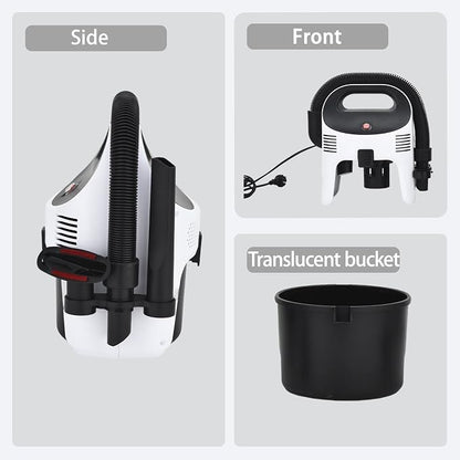 Portable Wet/Dry Vacuum, 2-Gallon, Small Shop Vacuum，Corded, Compact Wet/Dry Vacuum for Pets & Cars，Black-White Elf