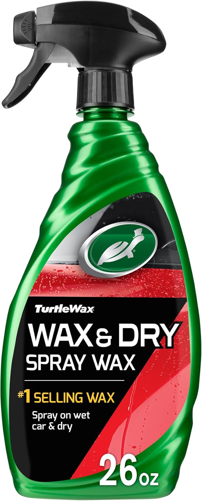 Turtle Wax Wax & Dry, Spray On Car Wax for 1-Step High Gloss Shine, Protection For Paint, Wheels, Glass & More, Easy Versatile Application, Wet or Dry Use, 26 oz (Pack of 1)