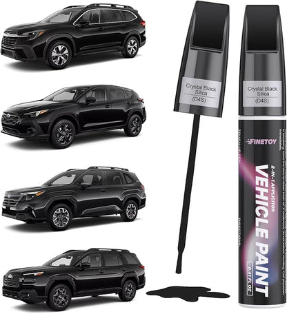 Crystal Black Silica(D4S) Touch up Paint for Subaru, Quick & Easy Fix for Car Scratches, 2 in 1 Car Touch up Paint with Pen Tip and Brush, Auto Scratch Repair Pen with Exact Color Match