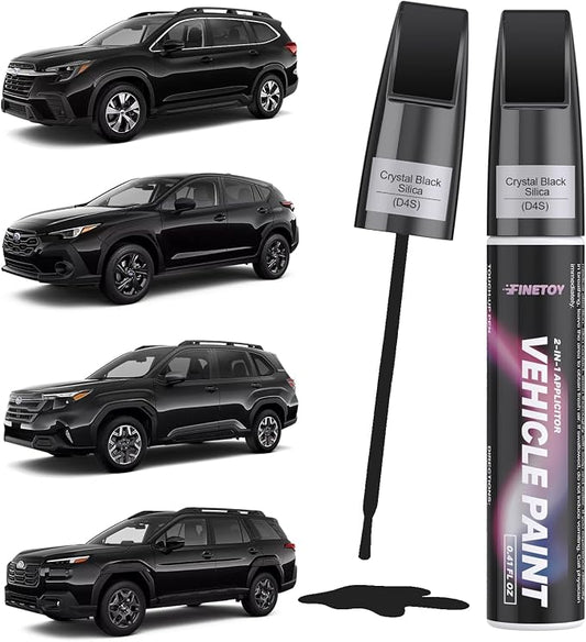 Crystal Black Silica(D4S) Touch up Paint for Subaru, Quick & Easy Fix for Car Scratches, 2 in 1 Car Touch up Paint with Pen Tip and Brush, Auto Scratch Repair Pen with Exact Color Match