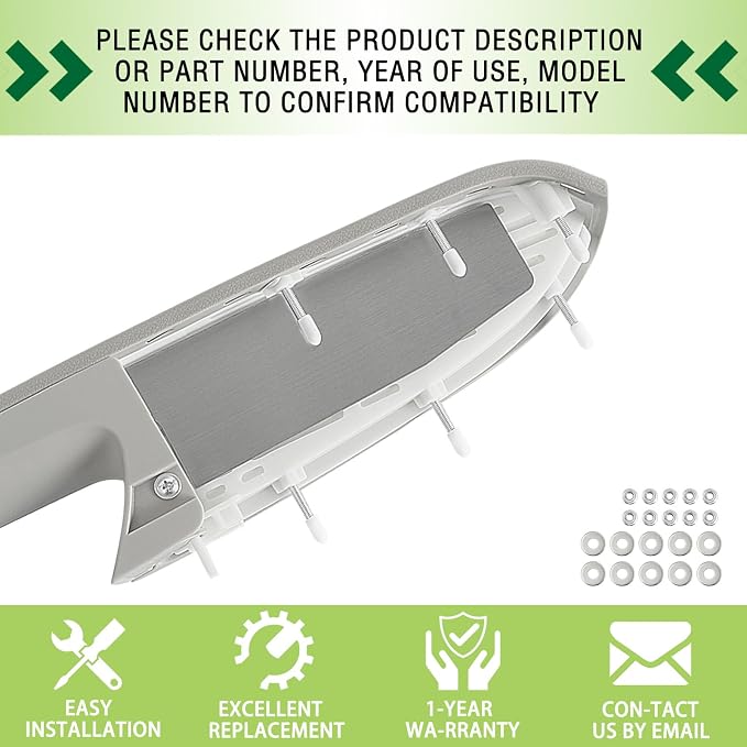 Upgraded Door Armrest Repair Kit Right Passenger Side Door Panel Handle Gray Compatible with 2010-2014 Chevy Silverado GMC Sierra 1500 2500HD 3500HD Replaces 22818471