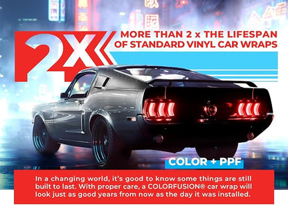 ColorFusion PPF by VViViD, Gloss GT Silver Dry Apply PPF Vinyl Car Wrap Roll 10ft x 5ft