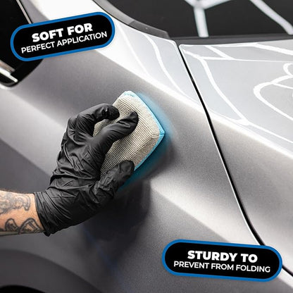 The Rag Company - Ultra No Soak Coating Applicator - Ultra Blue and Ice Grey - 6 Pack - 3 Inch by 5 Inch Applicator Sponge