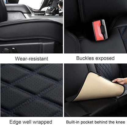 MIROZO Dodge Ram Seat Covers Full Set,Waterproof Truck Seat Covers Fits for 2009-2026 Ram 1500/2500/3500 Crew Quad Regular Cab Pickup Cushions with Split Curved Bench 40/60,Black and Blue