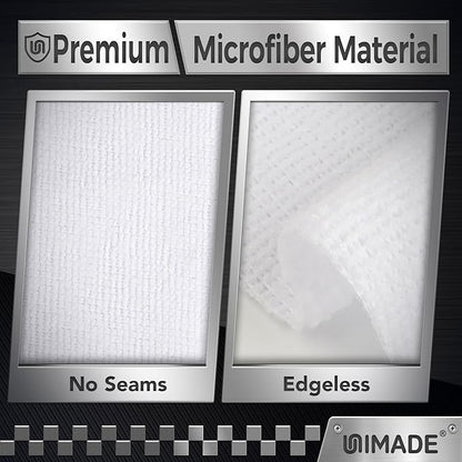 UNIMADE Shop Towel Rag, 200 Pack Reusable Rags Bulk Microfiber Cleaning Cloth Lint Free Towels for Car Kitchen Automotive Bar Mechanic Restaurant Garage, 11.5"x 11.5", White