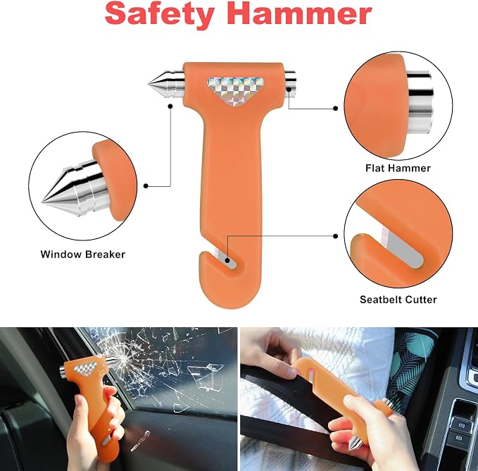 Car Roadside Safety Kit - 129pcs Black Red Winter Emergency Road Side Assistance Kits Auto Essential Kit for Men, Women, Teen