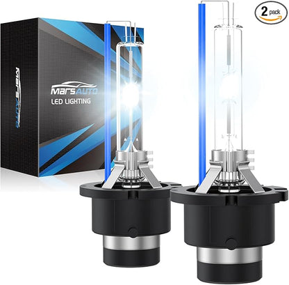 Marsauto D4S D4R HID Bulbs, 66440 42402 42402WX Bulbs, 35W D4S 8000K White Blue, Up to 350% Brightness, Pack of 2