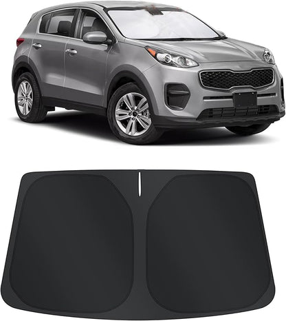 TINGLU Sun Shade for Kia Sportage 2018-2022 Accessories Windshield Sun Shade Window Shade UV Rays Protection Sun Visor Cover with Steering Wheel Sunshade Storage Bag